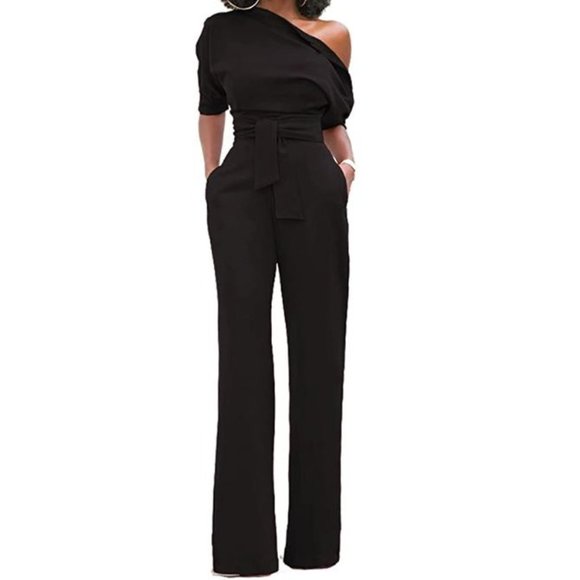 (NWOT) ONLYSHE Off Shoulder High Waist Jumpsuit - Picture 1 of 7
